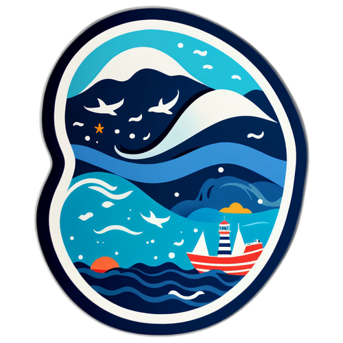 Oppdag Sjøens Magi: Den Beroligende Maritim Sticker med Erika Fatlands Navn!