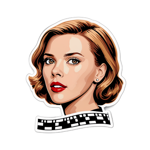 Aufkleber mit Scarlett Johansson und Filmstreifen