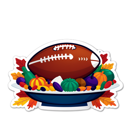 Thanksgiving Feast with Football Centerpiece