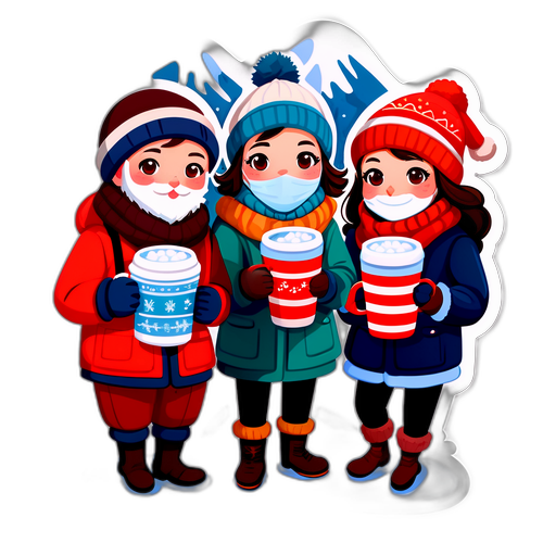 Masayang Sticker ng Aespa sa Taglamig