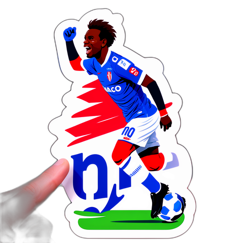 Стікер гравця з матчу Страсбурга – Монако, який святкує гол