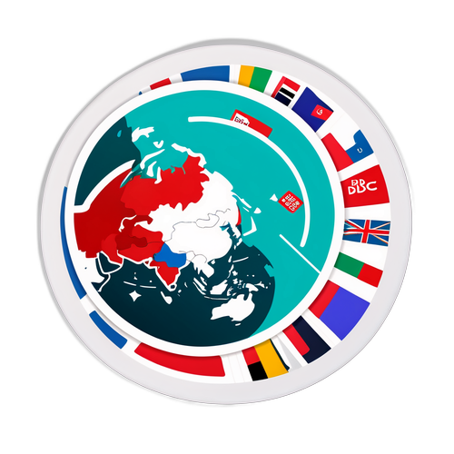 מדבקה דינמית של חדשות BBC עם מפה עולמית