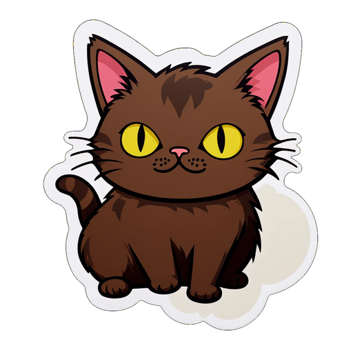 Meet the Adorable Brown Cat Sticker That Everyone Will Love!