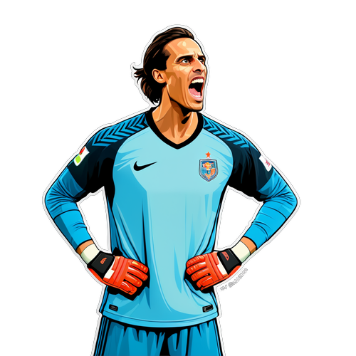 Chân dung hoạt hình của Yann Sommer trong bộ đồng phục thủ môn