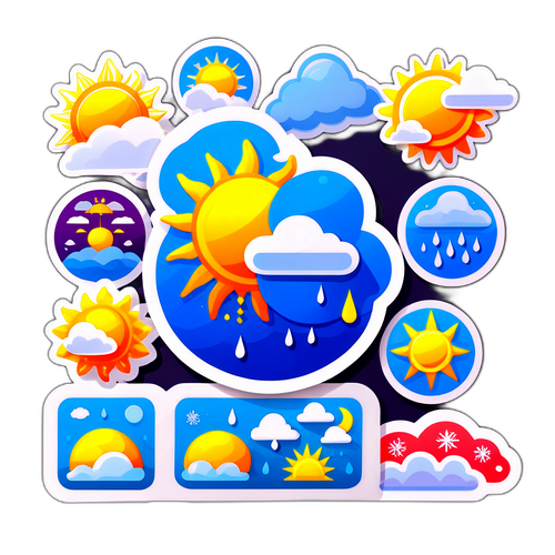 Wetterbericht Aufkleber Set