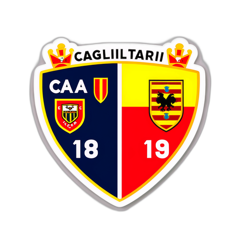 Σχεδίαση που δείχνει αγώνα μεταξύ των ομάδων Κάλιαρι και Λέτσε στο στάδιο