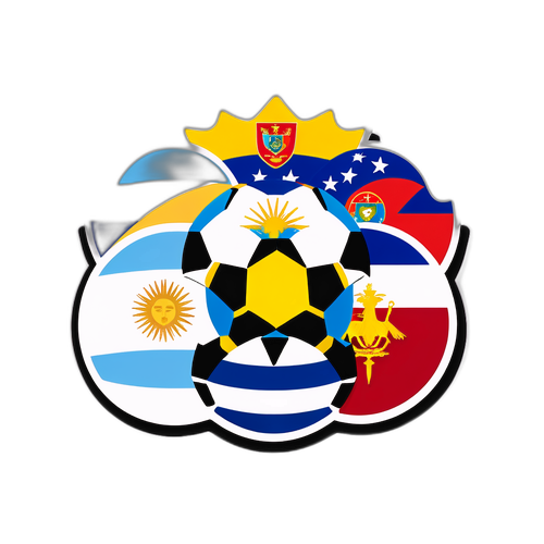 Pinagsamang Watawat ng Argentina at Venezuela sa Isang Sticker