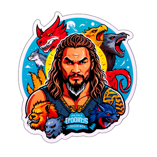 Sticker dedicat rolului lui Jason Momoa în filmele fantastice