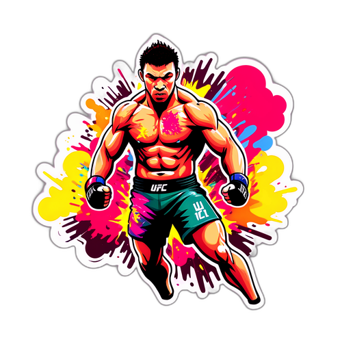 Яскрава наклейка UFC 321