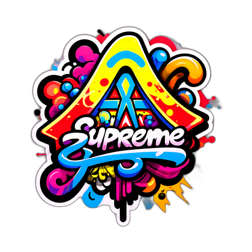 Interpretacja logo Supreme w stylu graffiti