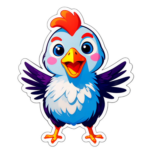 Sticker gà nhảy dễ thương Grok
