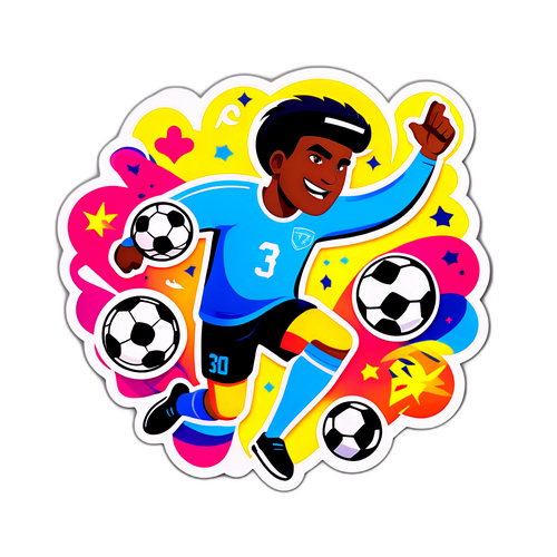 Futbol Ruhunu Yansıtan Soyut Sticker