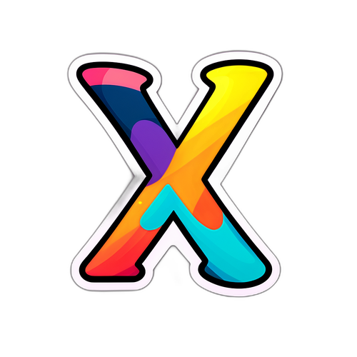 מדבקת אמנות מודרנית עם האות 'X'