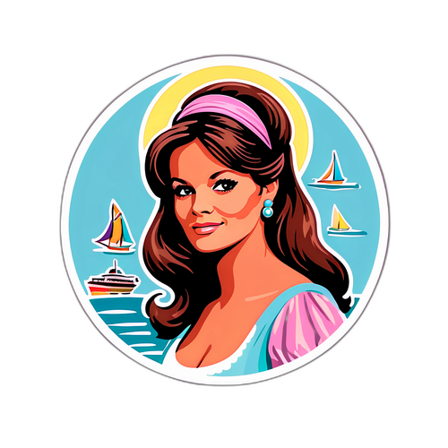 Sticker cu simbolurile grandei arte de la Cannes, inspirat de Claudia Cardinale