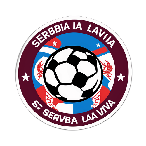 Autocolant Fotbal Serbia - Letonia