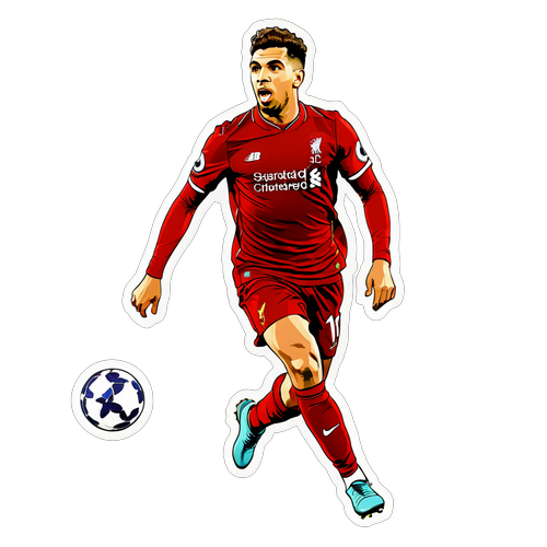 Sticker dinámico de Liverpool, destacando a Luis Díaz en acción