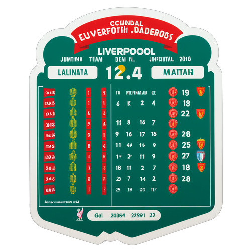 Sticker ya Kumbu Kumbu ya Mechi za Liverpool