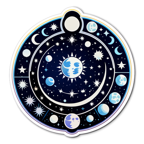 Autocollant Cosmique pour Horoscope Pleine Lune