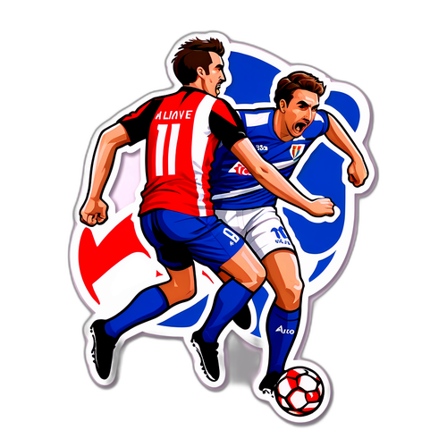 Енергійне зображення футбольного моменту між Алавесом і Рая Валекано