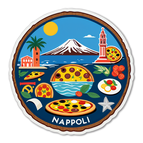 Mchezo wa Rangi: Nakala ya Sticker ya Napoli Ilivyoshinda Pembeni ya Pizza na Pwani ya Napolitan!