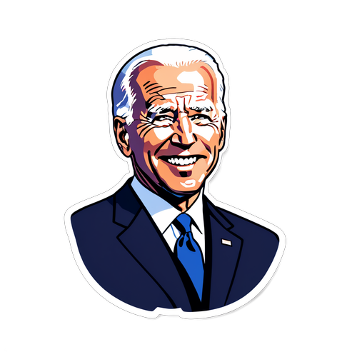 Presidiaal thema sticker met Joe Biden