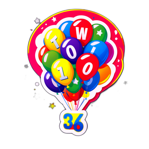 Sticker ng Lotto na may mga Baloons ng Pag-asa at mga Pangarap