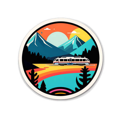 Sticker Colorato del Tramoni