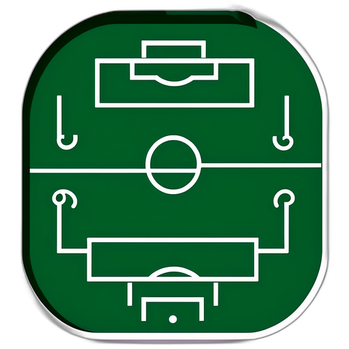 Футбольне поле з символами Серії А та динамікою руху м'яча