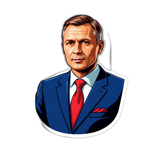 Portrét Petra Pavla v obleku, symbolizující vedení a budoucnost