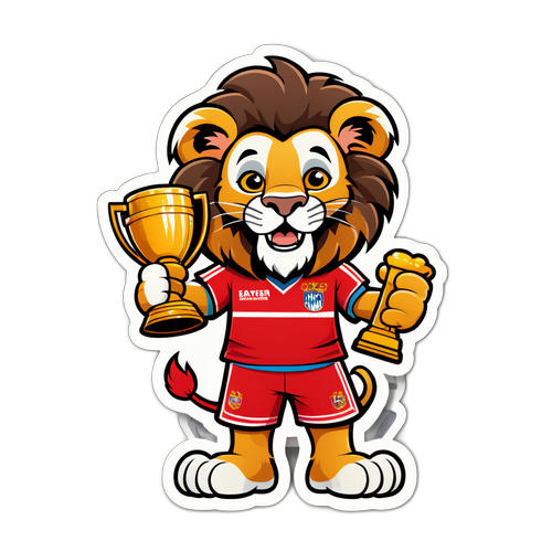 Humoristisk Bayern München-løve med trofé