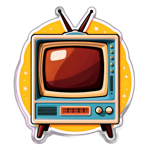 Sticker Pro TV cu Televizor Vintage