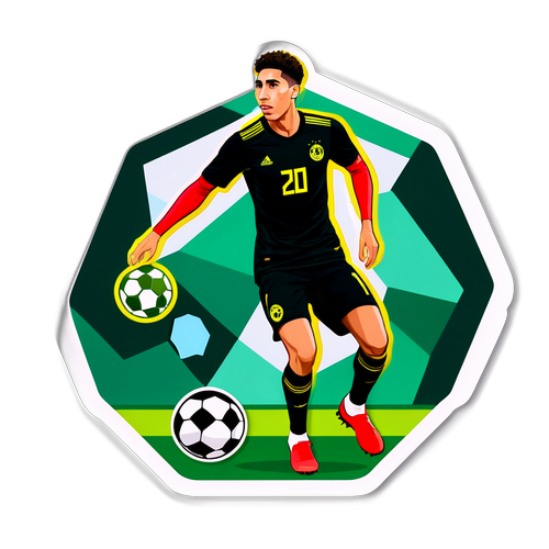 Desain Stiker Achraf Hakimi di Lapangan Sepak Bola