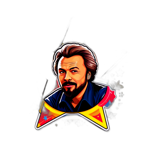 Стикер с изображением звезды, напоминающей певца Серегу