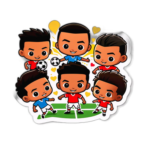 สติกเกอร์การ์ตูนทีม U23 อินโดนีเซียเล่นฟุตบอลด้วยความรักและความมุ่งมั่น