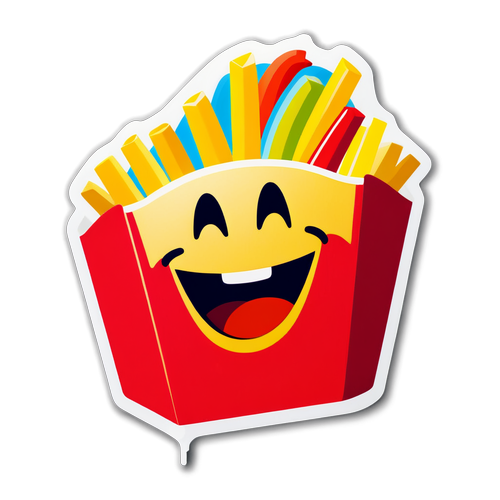 Ein süßes Happy Meal von McDonald's mit einem lächelnden Gesicht und bunten Pommes