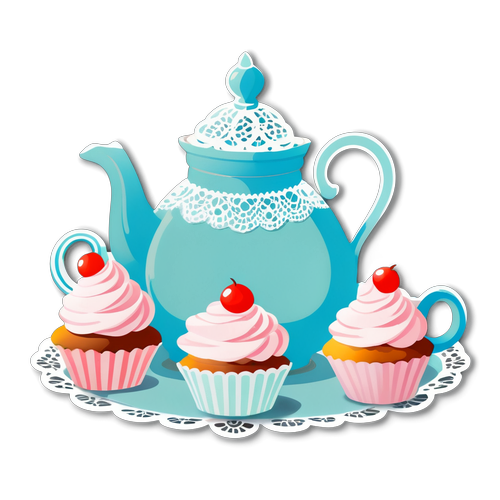 Whimsical Elegance: Discover the Enchanting Charm of Our Tea Party Sticker!