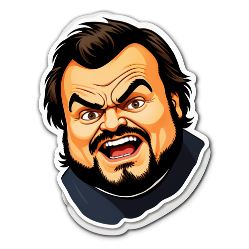 Humorystyczny sticker z Jackiem Blackiem