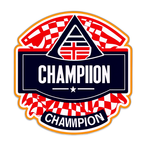 Autocollant avec motif damier aux couleurs de la Nouvelle-Angleterre et le mot 'Champion'