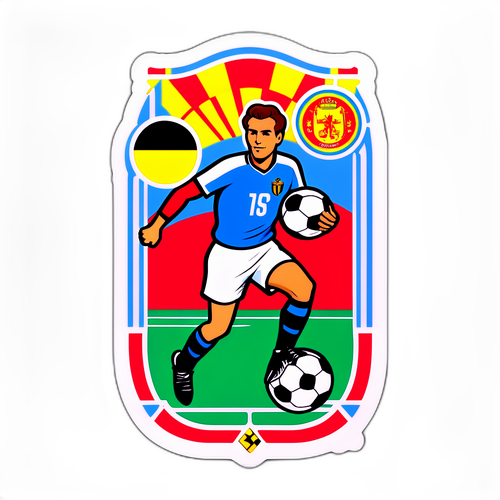 Sticker van het Belgische kampioenschap in retro stijl