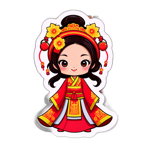 春晚舞台的小女孩贴纸