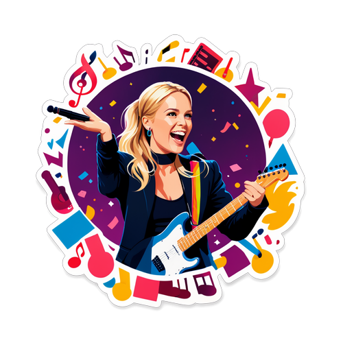 Sticker med Klara Hammarström på scen