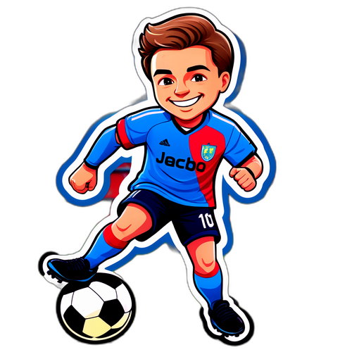 サッカーを楽しむジェイコブ・ミジョロフスキーのイラスト