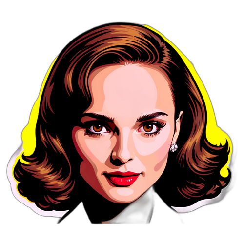 Pop-art stil klistremerke med Natalie Portman