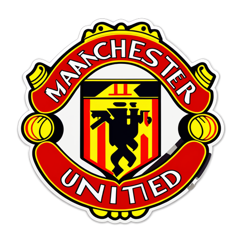 A Manchester United Vintage Logo Featuring the Iconic Old Trafford Stadium!