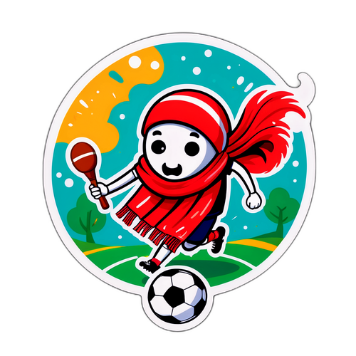 Leikkisä influenssaviruksen kuvasto jalkapalloscarfissa