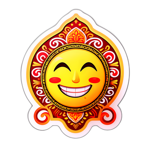 Emoji souriant avec motifs tunisiens
