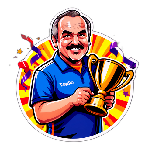 Ilustracja Phila Taylora z trofeum