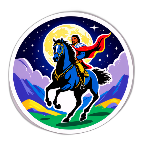 Regalny naklejka przedstawiająca Hidalgo galopującego przy świetle księżyca