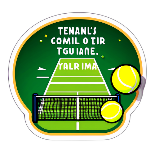 Adesivo a tema tennis con citazioni motivazionali
