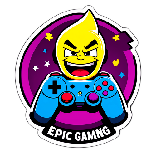 Leikkisä tarra pelihahmosta